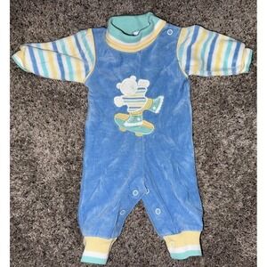 Health-Tex Vintage Skateboard Bear One Piece Baby Garment‎ Size 3 months USA